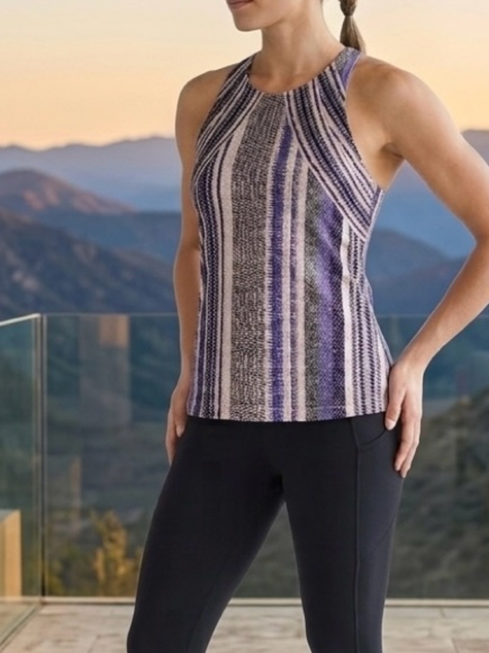 Prana Multicolor Striped Racerback Tank‎ Top. Size Small